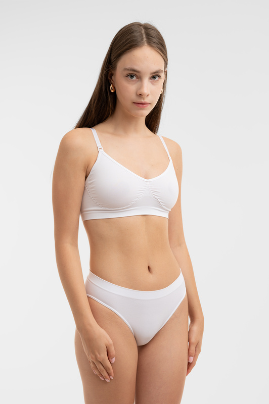 Zestaw 3x Figi bezszwowe z mikrofibry hipster białe