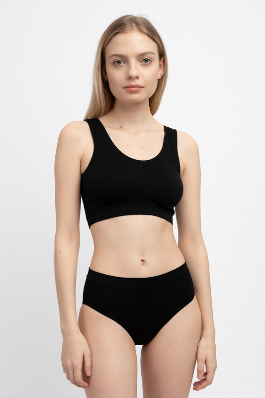 Czarne Figi z Wysokim Stanem Rubenti Everyday Bikini