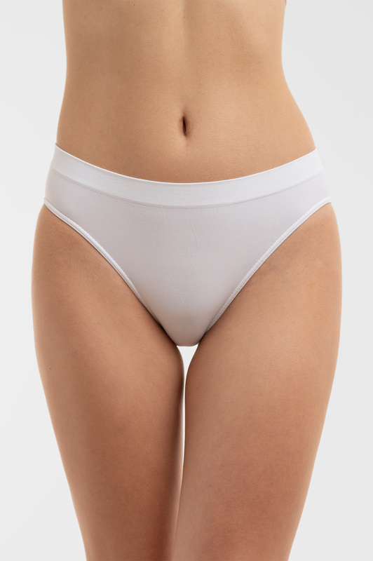 Figi bezszwowe z mikrofibry hipster białe