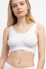 Biały stanik sportowy top biustonoszowy bezszwowy