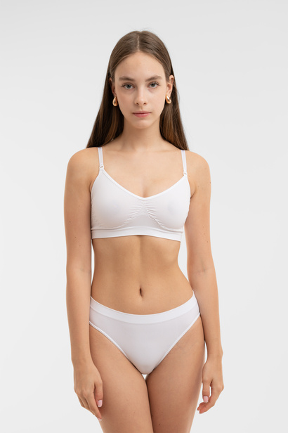 Figi bezszwowe z mikrofibry hipster białe